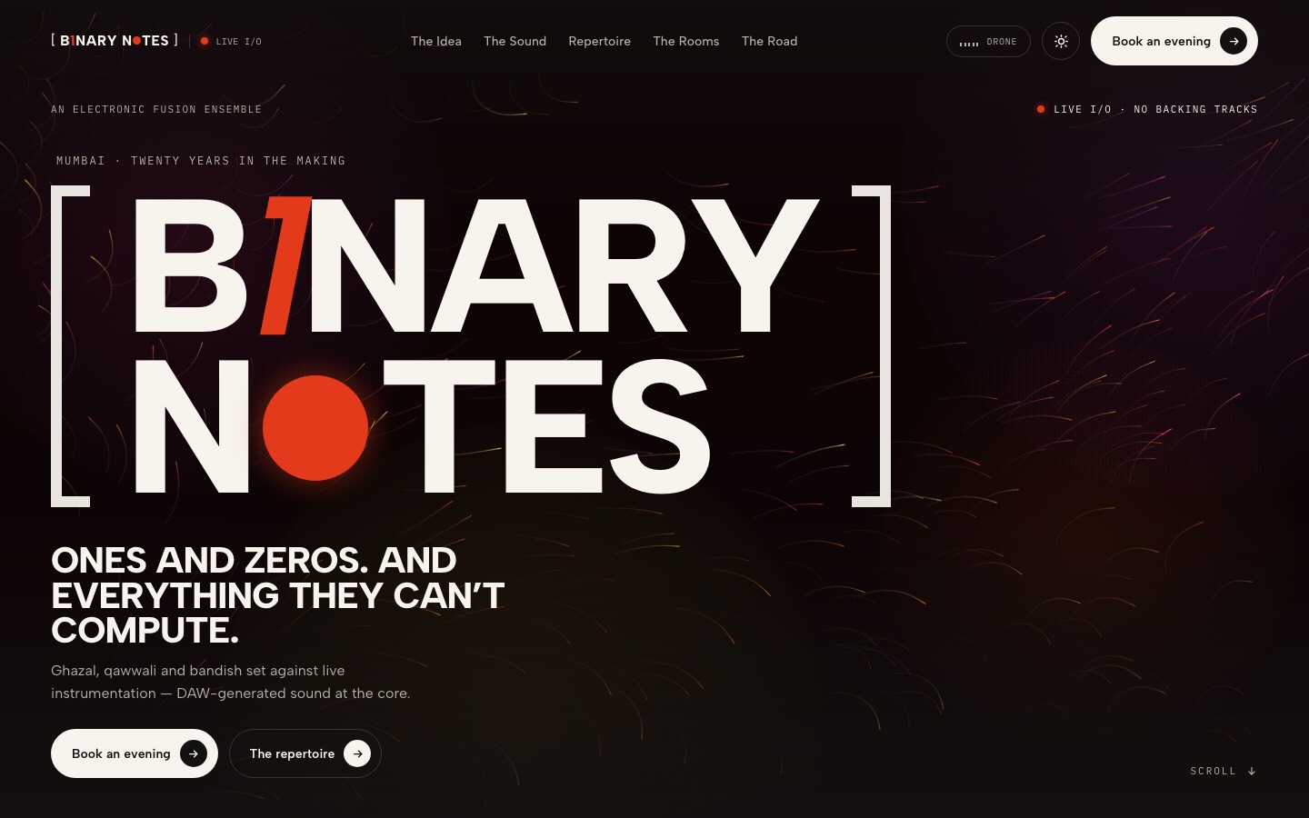 Snapshot of the Binary Notes website