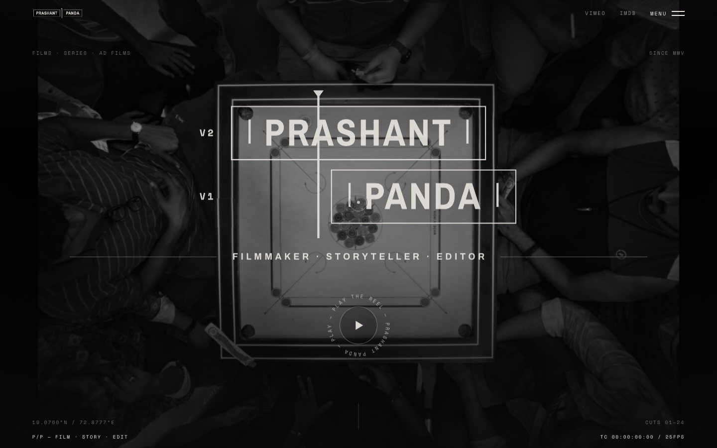 Snapshot of the Prashant Panda website