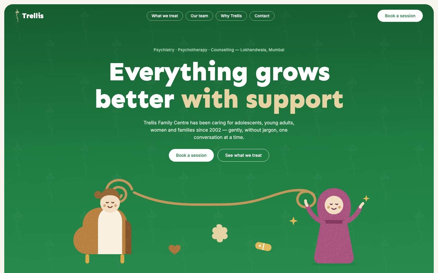Snapshot of the Trellis Family Centre website